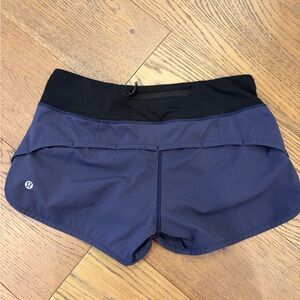 lululemon athletica Women's Speed Up 2.5” Dark Blue and Black Athletic Shorts